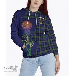 Scottish Baird Modern Clan Tartan Crest with Thistle and Scotland Map Tartan Plaid Hoodie Scottish Plaid Tartan Plaid - ScotsTee - scotstee.com