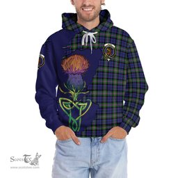 Scottish Baird Modern Clan Tartan Crest with Thistle and Scotland Map Tartan Plaid Hoodie Scottish Plaid Tartan Plaid - ScotsTee - scotstee.com