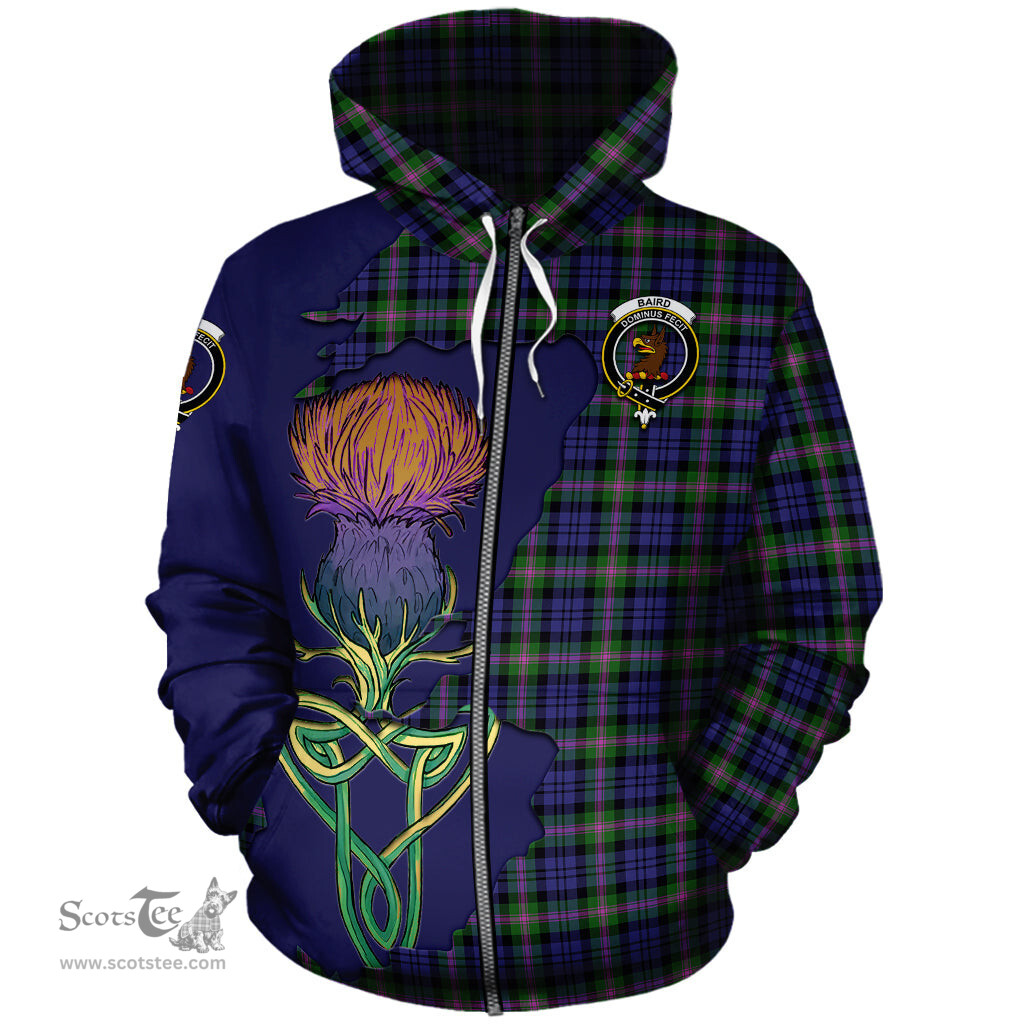 Scottish Baird Modern Clan Tartan Crest with Thistle and Scotland Map Tartan Plaid Hoodie Scottish Plaid Tartan Plaid - ScotsTee - scotstee.com