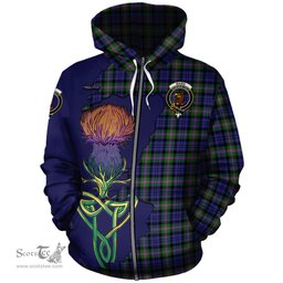 Scottish Baird Modern Clan Tartan Crest with Thistle and Scotland Map Tartan Plaid Hoodie Scottish Plaid Tartan Plaid - ScotsTee - scotstee.com