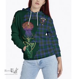 Scottish Cockburn Ancient Clan Tartan Crest with Thistle and Scotland Map Tartan Plaid Hoodie Scottish Plaid Tartan Plaid - ScotsTee - scotstee.com