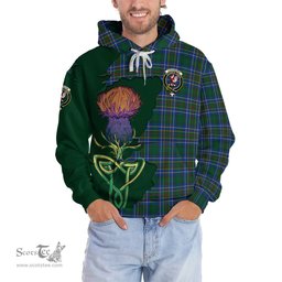 Scottish Cockburn Ancient Clan Tartan Crest with Thistle and Scotland Map Tartan Plaid Hoodie Scottish Plaid Tartan Plaid - ScotsTee - scotstee.com