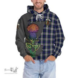 Scottish Baird Dress Clan Tartan Crest with Thistle and Scotland Map Tartan Plaid Hoodie Scottish Plaid Tartan Plaid - ScotsTee - scotstee.com