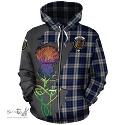 Scottish Baird Dress Clan Tartan Crest with Thistle and Scotland Map Tartan Plaid Hoodie Scottish Plaid Tartan Plaid - ScotsTee - scotstee.com