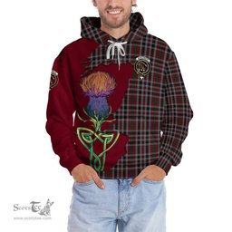 Scottish Borthwick Clan Tartan Crest with Thistle and Scotland Map Tartan Plaid Hoodie Scottish Plaid Tartan Plaid - ScotsTee - scotstee.com