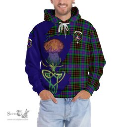 Scottish Brodie Hunting Modern Clan Tartan Crest with Thistle and Scotland Map Tartan Plaid Hoodie Scottish Plaid Tartan Plaid - ScotsTee - scotstee.com
