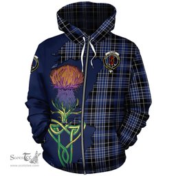 Scottish Clark Clan Tartan Crest with Thistle and Scotland Map Tartan Plaid Hoodie Scottish Plaid Tartan Plaid - ScotsTee - scotstee.com
