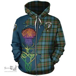 Scottish Brisbane modern Clan Tartan Crest with Thistle and Scotland Map Tartan Plaid Hoodie Scottish Plaid Tartan Plaid - ScotsTee - scotstee.com
