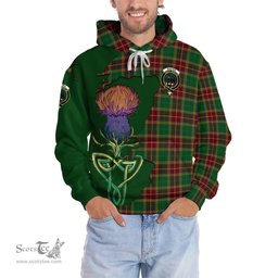 Scottish Baxter Clan Tartan Crest with Thistle and Scotland Map Tartan Plaid Hoodie Scottish Plaid Tartan Plaid - ScotsTee - scotstee.com