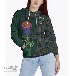 Scottish Bisset Clan Tartan Crest with Thistle and Scotland Map Tartan Plaid Hoodie Scottish Plaid Tartan Plaid - ScotsTee - scotstee.com