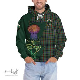 Scottish Bisset Clan Tartan Crest with Thistle and Scotland Map Tartan Plaid Hoodie Scottish Plaid Tartan Plaid - ScotsTee - scotstee.com