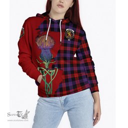 Scottish Broun Modern Clan Tartan Crest with Thistle and Scotland Map Tartan Plaid Hoodie Scottish Plaid Tartan Plaid - ScotsTee - scotstee.com