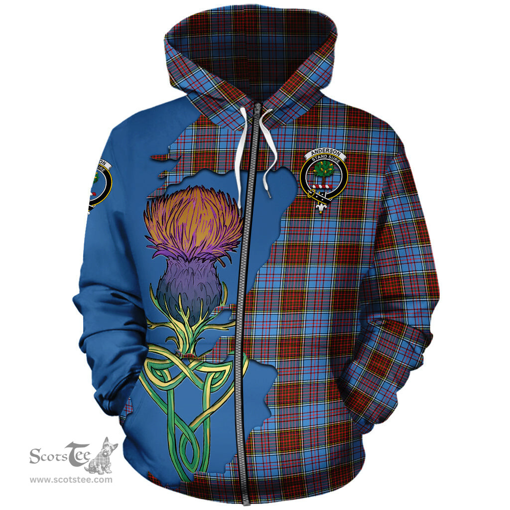 Scottish Anderson Modern Clan Tartan Crest with Thistle and Scotland Map Tartan Plaid Hoodie Scottish Plaid Tartan Plaid - ScotsTee - scotstee.com