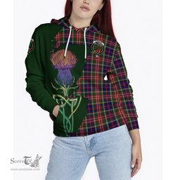 Scottish Christie Clan Tartan Crest with Thistle and Scotland Map Tartan Plaid Hoodie Scottish Plaid Tartan Plaid - ScotsTee - scotstee.com