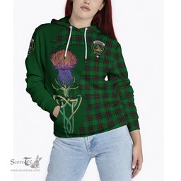 Scottish Beveridge Clan Tartan Crest with Thistle and Scotland Map Tartan Plaid Hoodie Scottish Plaid Tartan Plaid - ScotsTee - scotstee.com