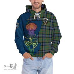 Scottish Cochrane Ancient Clan Tartan Crest with Thistle and Scotland Map Tartan Plaid Hoodie Scottish Plaid Tartan Plaid - ScotsTee - scotstee.com