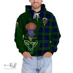 Scottish Bannatyne Clan Tartan Crest with Thistle and Scotland Map Tartan Plaid Hoodie Scottish Plaid Tartan Plaid - ScotsTee - scotstee.com