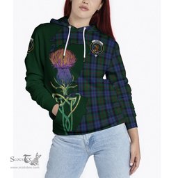 Scottish Baird Clan Tartan Crest with Thistle and Scotland Map Tartan Plaid Hoodie Scottish Plaid Tartan Plaid - ScotsTee - scotstee.com