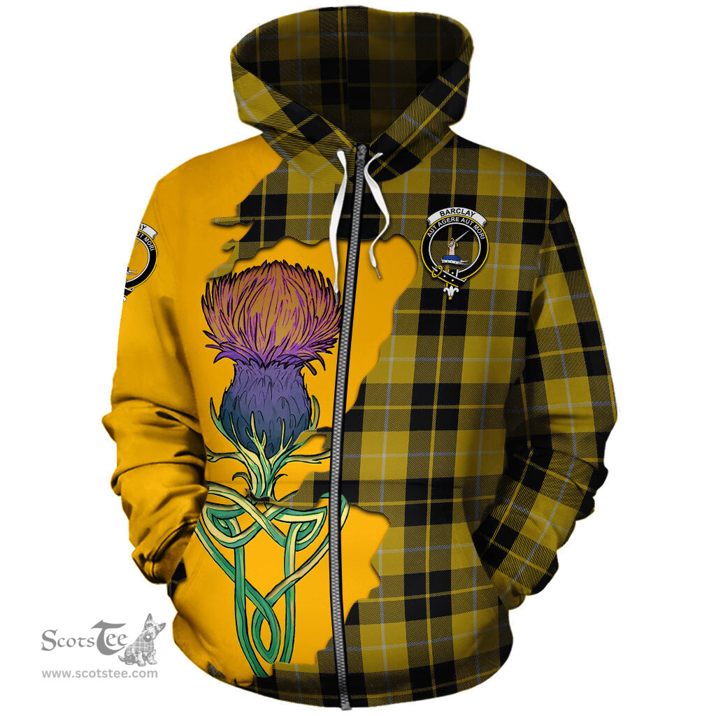 Scottish Barclay Dress Clan Tartan Crest with Thistle and Scotland Map Tartan Plaid Hoodie Scottish Plaid Tartan Plaid - ScotsTee - scotstee.com