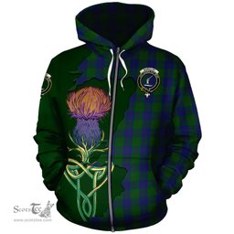 Scottish Barclay Clan Tartan Crest with Thistle and Scotland Map Tartan Plaid Hoodie Scottish Plaid Tartan Plaid - ScotsTee - scotstee.com