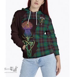 Scottish Chisholm Hunting Ancient Clan Tartan Crest with Thistle and Scotland Map Tartan Plaid Hoodie Scottish Plaid Tartan Plaid - ScotsTee - scotstee.com