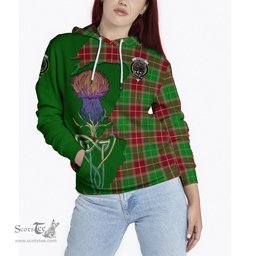 Scottish Baxter Modern Clan Tartan Crest with Thistle and Scotland Map Tartan Plaid Hoodie Scottish Plaid Tartan Plaid - ScotsTee - scotstee.com