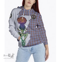 Scottish Boswell Clan Tartan Crest with Thistle and Scotland Map Tartan Plaid Hoodie Scottish Plaid Tartan Plaid - ScotsTee - scotstee.com