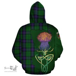 Scottish Armstrong Clan Tartan Crest with Thistle and Scotland Map Tartan Plaid Hoodie Scottish Plaid Tartan Plaid - ScotsTee - scotstee.com