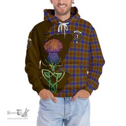 Scottish Balfour Modern Clan Tartan Crest with Thistle and Scotland Map Tartan Plaid Hoodie Scottish Plaid Tartan Plaid - ScotsTee - scotstee.com