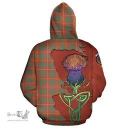 Scottish Bruce Ancient Clan Tartan Crest with Thistle and Scotland Map Tartan Plaid Hoodie Scottish Plaid Tartan Plaid - ScotsTee - scotstee.com