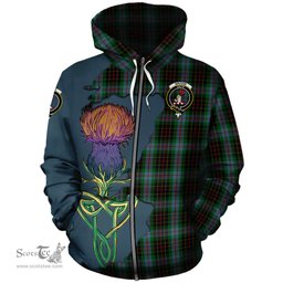 Scottish Brodie Hunting Clan Tartan Crest with Thistle and Scotland Map Tartan Plaid Hoodie Scottish Plaid Tartan Plaid - ScotsTee - scotstee.com
