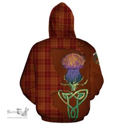 Scottish Hamilton Red Clan Tartan Crest with Thistle and Scotland Map Tartan Plaid Hoodie Scottish Plaid Tartan Plaid - ScotsTee - scotstee.com