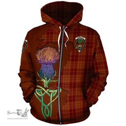 Scottish Hamilton Red Clan Tartan Crest with Thistle and Scotland Map Tartan Plaid Hoodie Scottish Plaid Tartan Plaid - ScotsTee - scotstee.com