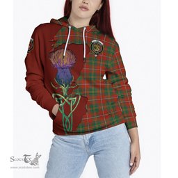 Scottish Hay Ancient Clan Tartan Crest with Thistle and Scotland Map Tartan Plaid Hoodie Scottish Plaid Tartan Plaid - ScotsTee - scotstee.com