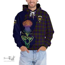 Scottish Durie Clan Tartan Crest with Thistle and Scotland Map Tartan Plaid Hoodie Scottish Plaid Tartan Plaid - ScotsTee - scotstee.com