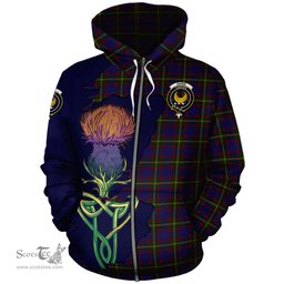 Scottish Durie Clan Tartan Crest with Thistle and Scotland Map Tartan Plaid Hoodie Scottish Plaid Tartan Plaid - ScotsTee - scotstee.com