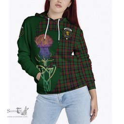 Scottish Cumming Hunting Clan Tartan Crest with Thistle and Scotland Map Tartan Plaid Hoodie Scottish Plaid Tartan Plaid - ScotsTee - scotstee.com