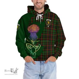 Scottish Cumming Hunting Clan Tartan Crest with Thistle and Scotland Map Tartan Plaid Hoodie Scottish Plaid Tartan Plaid - ScotsTee - scotstee.com