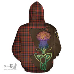 Scottish Cumming Hunting Weathered Clan Tartan Crest with Thistle and Scotland Map Tartan Plaid Hoodie Scottish Plaid Tartan Plaid - ScotsTee - scotstee.com