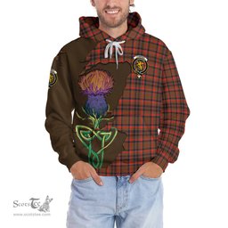 Scottish Cumming Hunting Weathered Clan Tartan Crest with Thistle and Scotland Map Tartan Plaid Hoodie Scottish Plaid Tartan Plaid - ScotsTee - scotstee.com