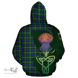 Scottish Gordon Modern Clan Tartan Crest with Thistle and Scotland Map Tartan Plaid Hoodie Scottish Plaid Tartan Plaid - ScotsTee - scotstee.com