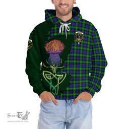 Scottish Gordon Modern Clan Tartan Crest with Thistle and Scotland Map Tartan Plaid Hoodie Scottish Plaid Tartan Plaid - ScotsTee - scotstee.com