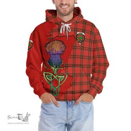 Scottish Grant Weathered Clan Tartan Crest with Thistle and Scotland Map Tartan Plaid Hoodie Scottish Plaid Tartan Plaid - ScotsTee - scotstee.com