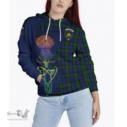 Scottish Dundas Clan Tartan Crest with Thistle and Scotland Map Tartan Plaid Hoodie Scottish Plaid Tartan Plaid - ScotsTee - scotstee.com