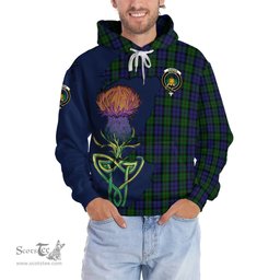 Scottish Dundas Clan Tartan Crest with Thistle and Scotland Map Tartan Plaid Hoodie Scottish Plaid Tartan Plaid - ScotsTee - scotstee.com