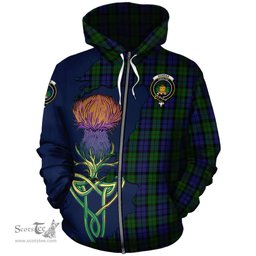 Scottish Dundas Clan Tartan Crest with Thistle and Scotland Map Tartan Plaid Hoodie Scottish Plaid Tartan Plaid - ScotsTee - scotstee.com