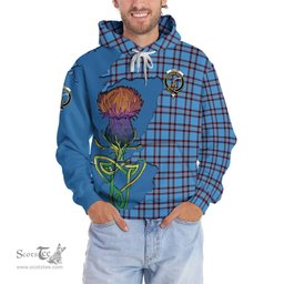 Scottish Elliot Ancient Clan Tartan Crest with Thistle and Scotland Map Tartan Plaid Hoodie Scottish Plaid Tartan Plaid - ScotsTee - scotstee.com