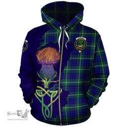 Scottish Hamilton Hunting Modern Clan Tartan Crest with Thistle and Scotland Map Tartan Plaid Hoodie Scottish Plaid Tartan Plaid - ScotsTee - scotstee.com