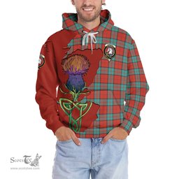 Scottish Dunbar Ancient Clan Tartan Crest with Thistle and Scotland Map Tartan Plaid Hoodie Scottish Plaid Tartan Plaid - ScotsTee - scotstee.com