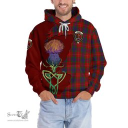 Scottish Fraser Clan Tartan Crest with Thistle and Scotland Map Tartan Plaid Hoodie Scottish Plaid Tartan Plaid - ScotsTee - scotstee.com